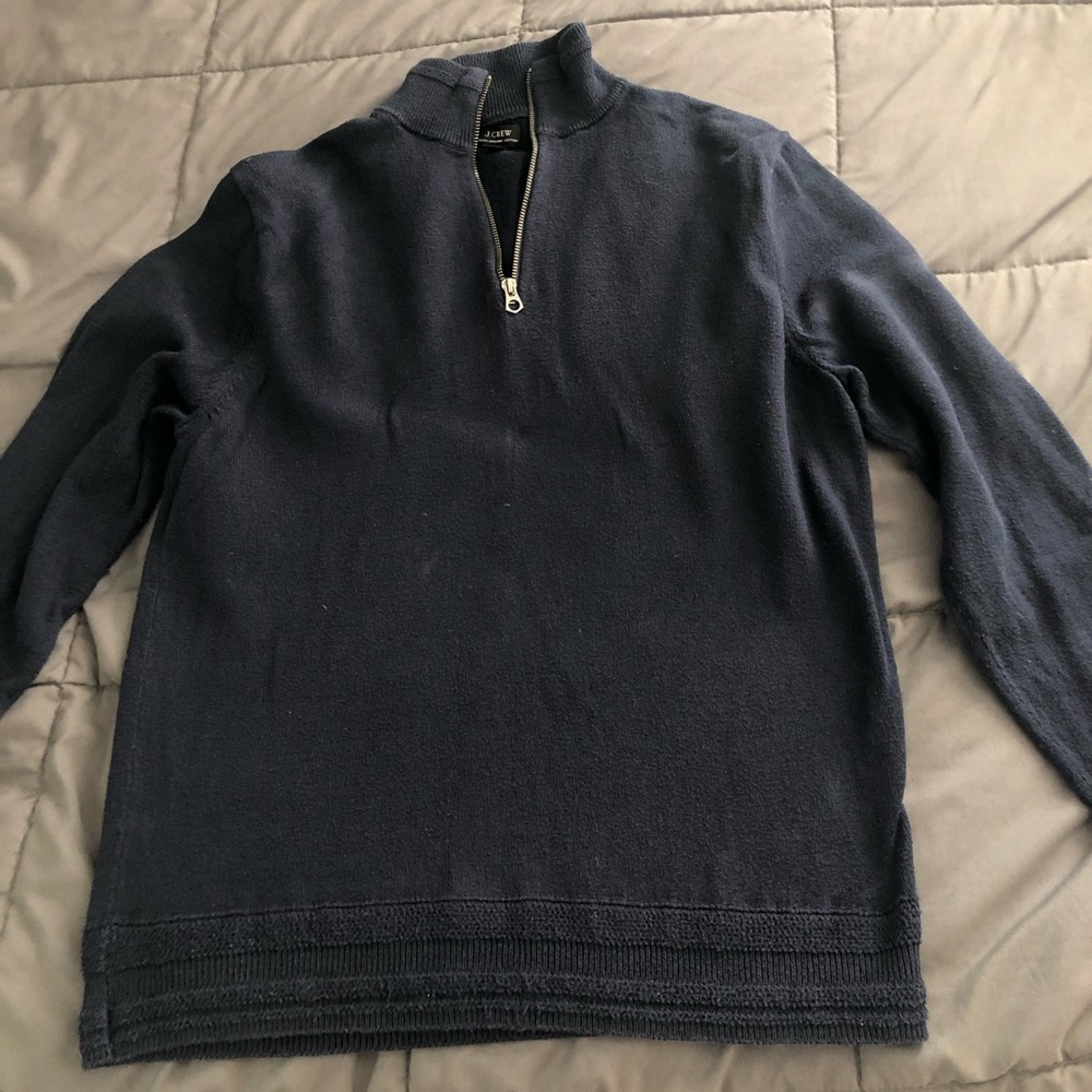 J Crew Navy Blue Quarter Zip 100% cotton